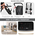Double Pet Stroller with 2 Detachable Carriers | Foldable Frame