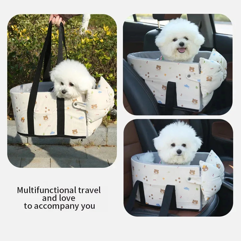 Ultimate Car Carrying Dog Bed & Pet Tote Bag - Perfect for Small Dogs & Cats - Travel Safety Cushions for Pets