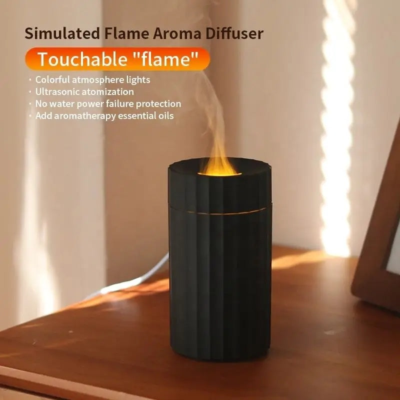 Flame Effect Essential Oil Diffuser 100mL with Color Lights