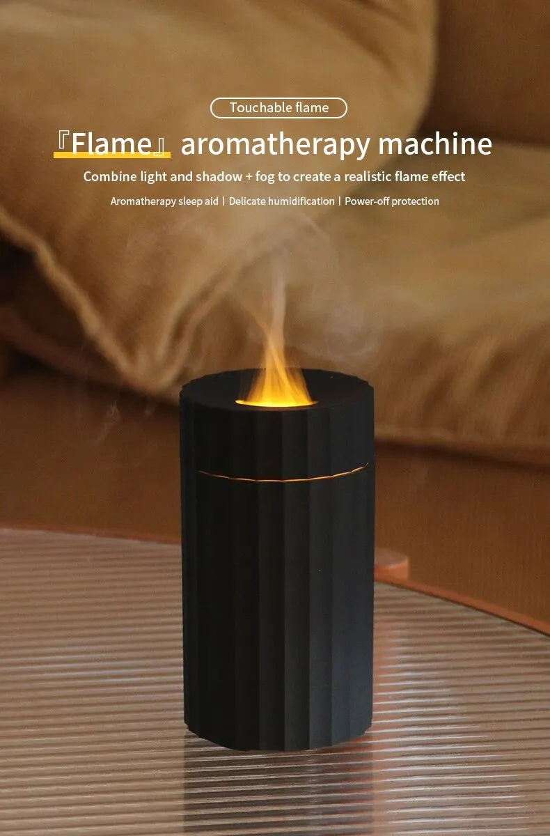 Flame Effect Essential Oil Diffuser 100mL with Color Lights