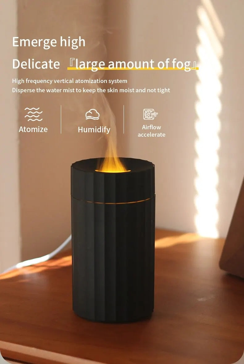 Flame Effect Essential Oil Diffuser 100mL with Color Lights