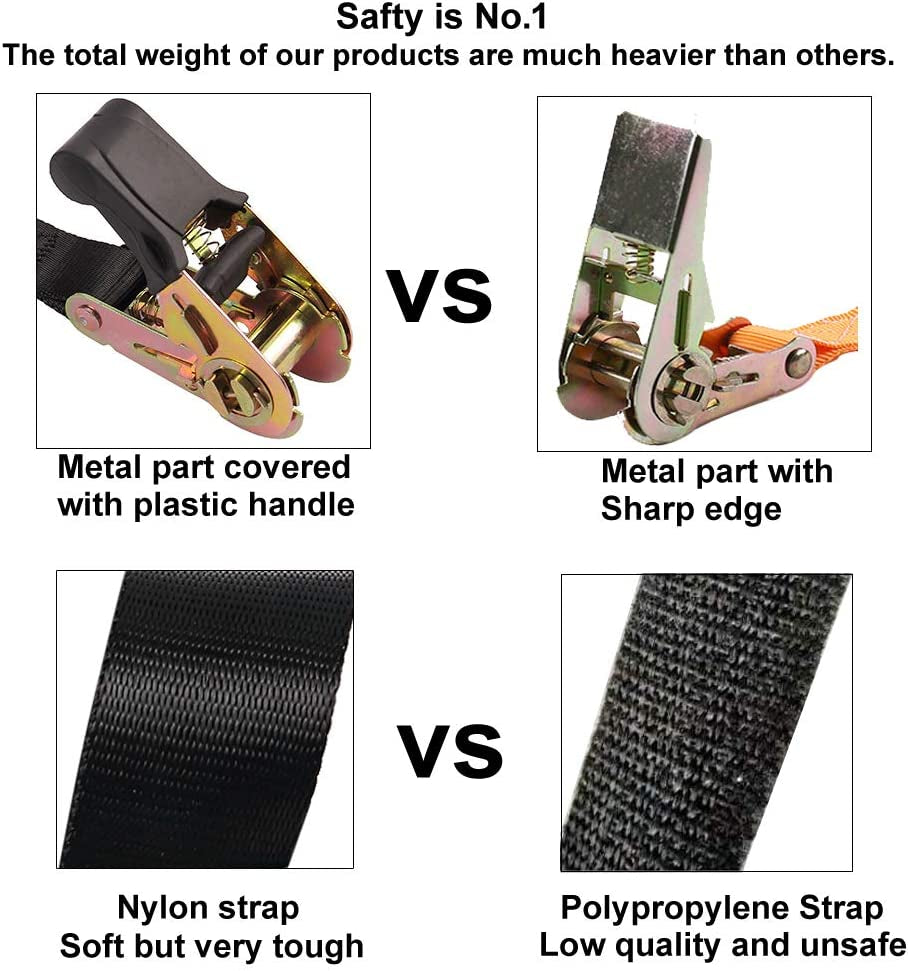 Endless Ratchet Tie Down Straps - Heavy Duty Cargo Straps (4 Pack)