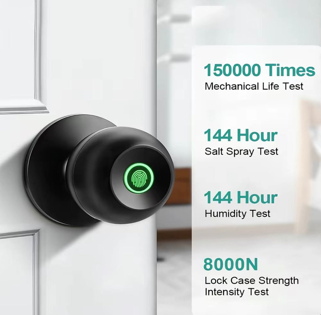 BioSecure Fingerprint Smart Door Lock | App Control & Backup Keys