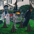 12 PCS Halloween Witch Hats, Black Hanging Witch Hats Porch Yard Decor