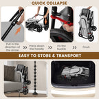 Double Pet Stroller with 2 Detachable Carriers | Foldable Frame
