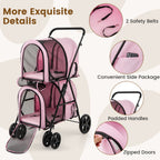 Double Pet Stroller with 2 Detachable Carriers | Foldable Frame