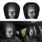 Car Headrest Covers Universal Elastic Fit Horror Theme Skull Design Funny Playful All Occasions Seat Protectors Car Accessories