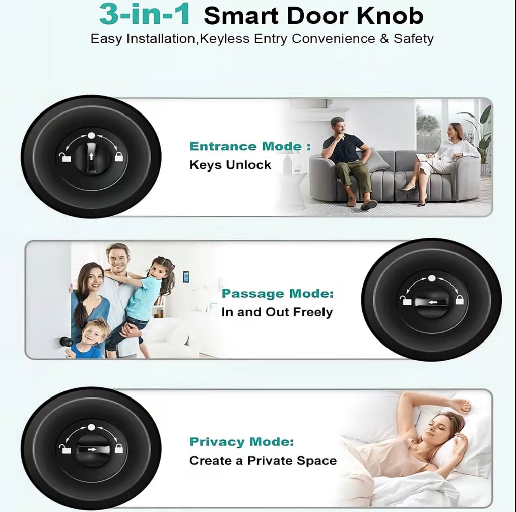 BioSecure Fingerprint Smart Door Lock | App Control & Backup Keys