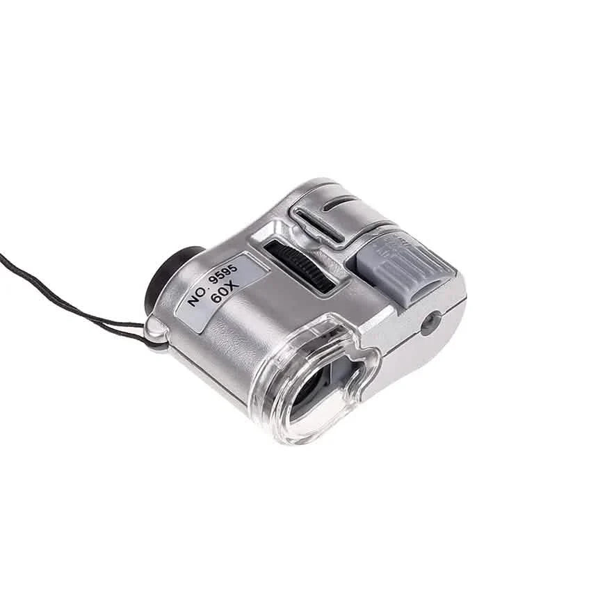 60X Pocket Microscope | Handheld Magnifier with LED & UV Light
