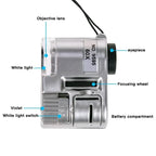 60X Pocket Microscope | Handheld Magnifier with LED & UV Light