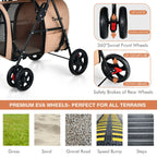 Double Pet Stroller with 2 Detachable Carriers | Foldable Frame