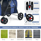 Double Pet Stroller with 2 Detachable Carriers | Foldable Frame