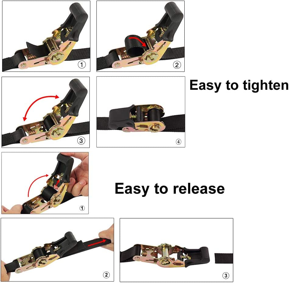 Endless Ratchet Tie Down Straps - Heavy Duty Cargo Straps (4 Pack)