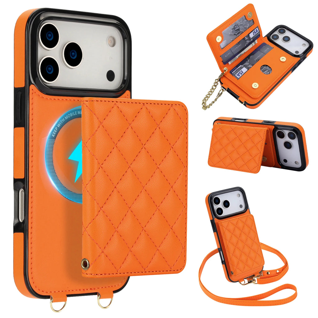2-in-1 MagSafe Detachable Wallet Phone Case Crossbody for iPhone 17/16/15/14