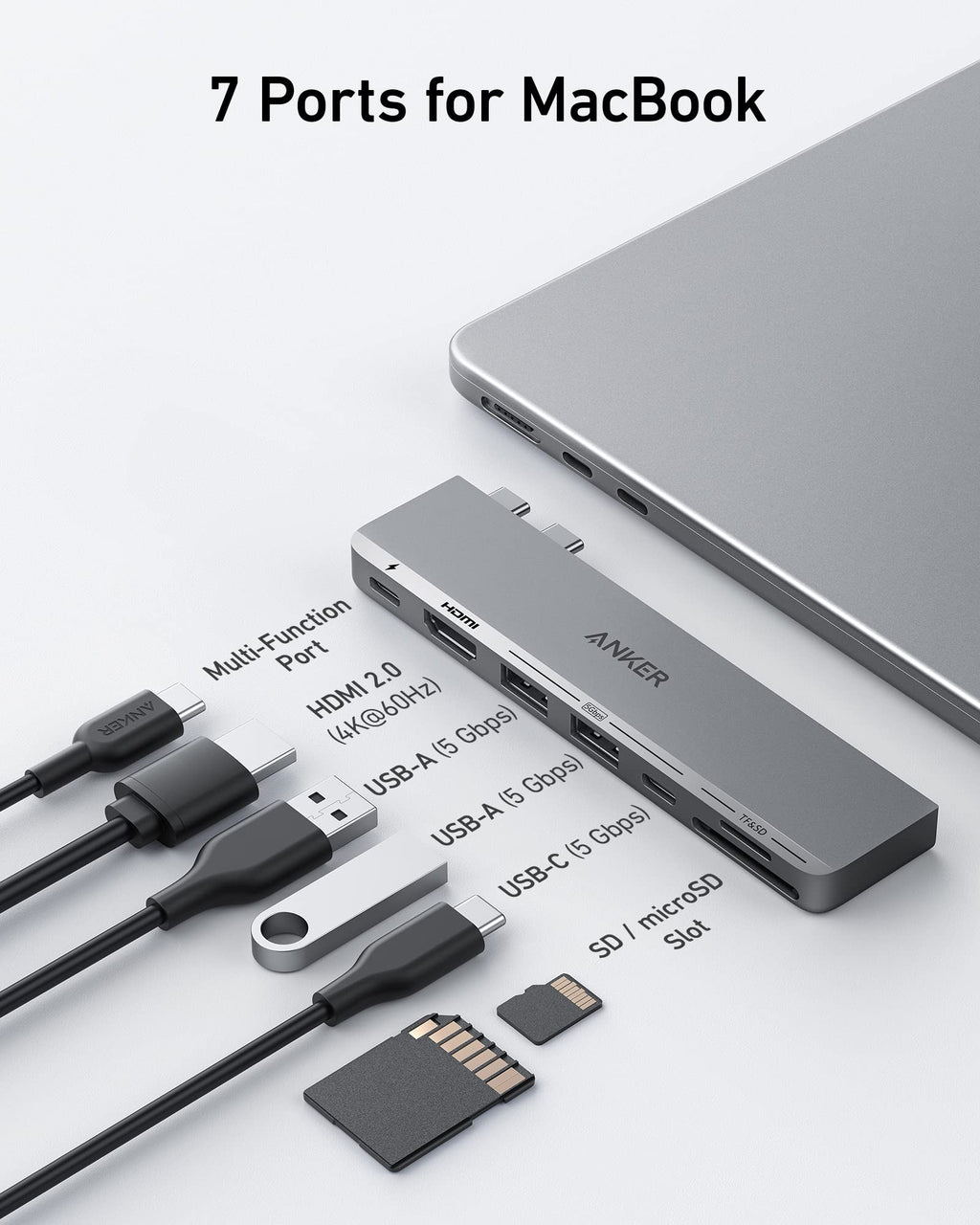 Anker 547 USB-C Hub for MacBook | 7-in-2 with 4K HDMI