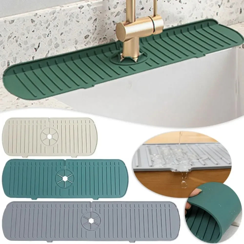 Silicone Drain Mat, Kitchen Faucet Sink Splash Guard, Sink Draining Pad behind Faucet,For Kitchen & Bathroom Countertop Protect