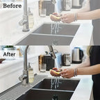 Silicone Drain Mat, Kitchen Faucet Sink Splash Guard, Sink Draining Pad behind Faucet,For Kitchen & Bathroom Countertop Protect