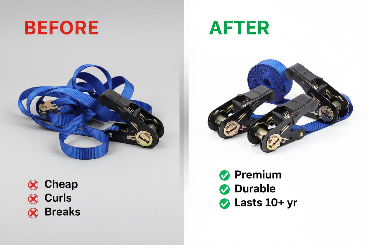 Endless Ratchet Tie Down Straps - Heavy Duty Cargo Straps (4 Pack)