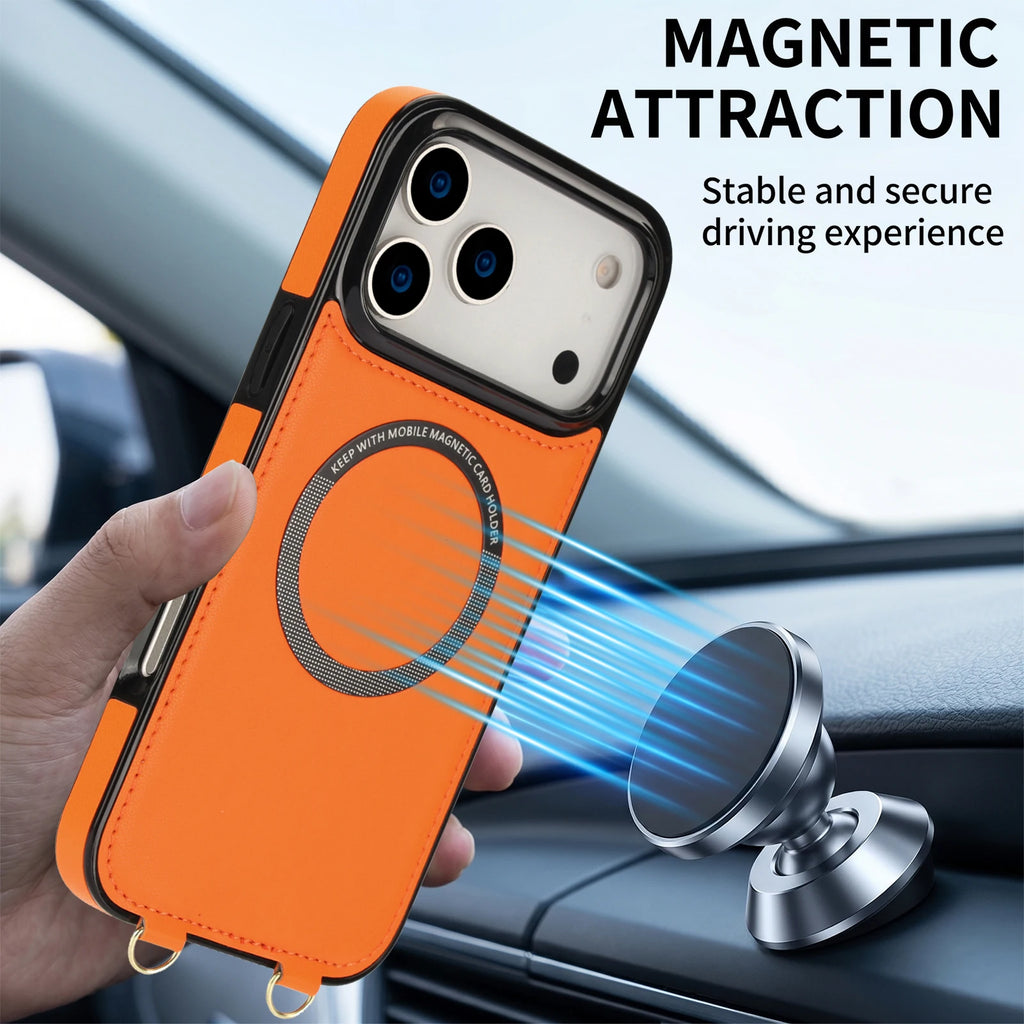 2-in-1 MagSafe Detachable Wallet Phone Case Crossbody for iPhone 17/16/15/14