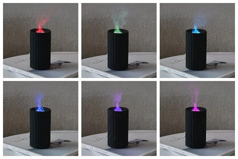 Flame Effect Essential Oil Diffuser 100mL with Color Lights