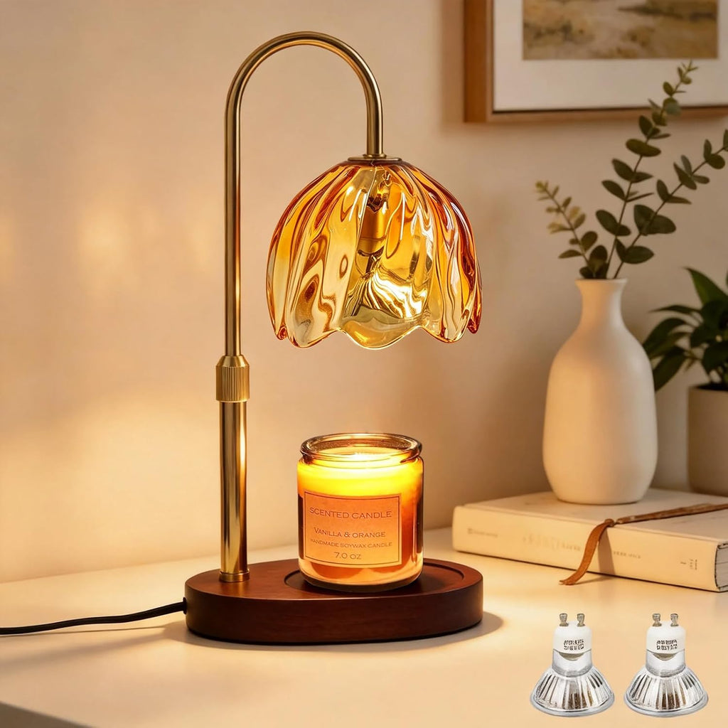 Flower Candle Warmer Lamp with Timer, Dimmable, Adjustable Height