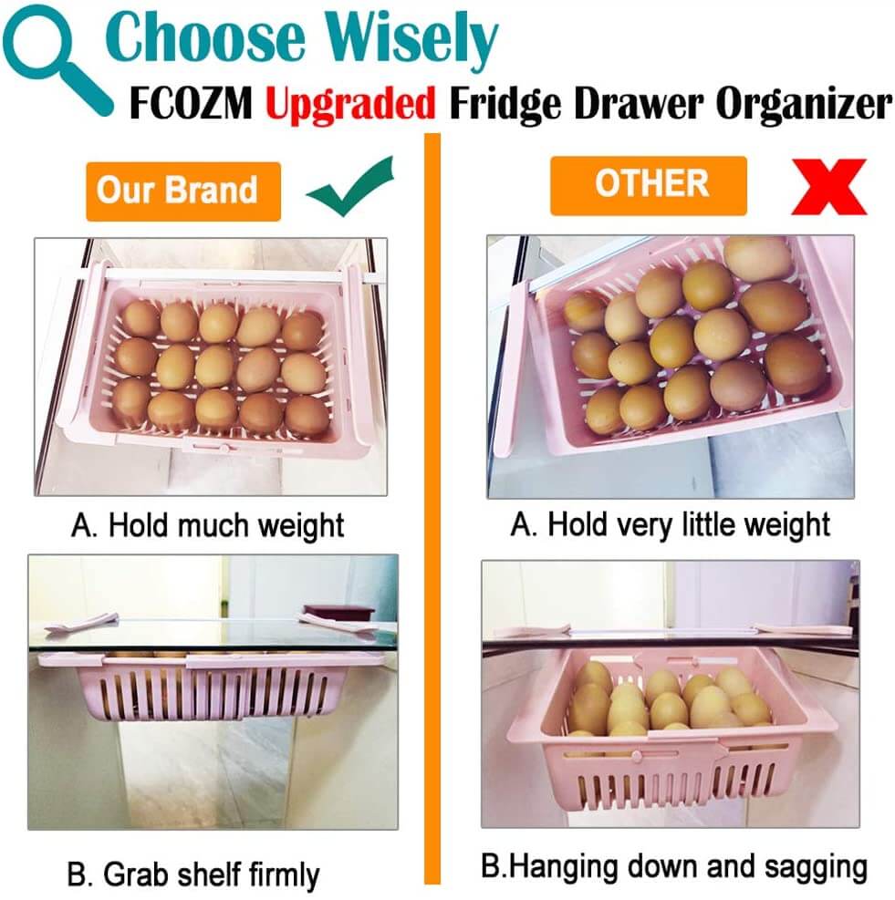 Plastic storage bins for refrigerator