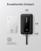 Anker Zolo Power Bank (10K, 30W) with a 5.4-inch (13.7 cm) built-in USB-C cable
