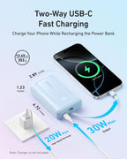 Anker Zolo Power Bank (10K, 30W) with a 5.4-inch (13.7 cm) built-in USB-C cable