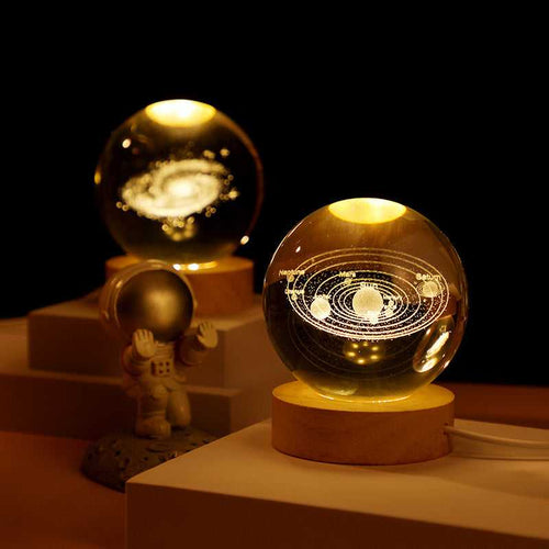 Brilliant 3D Glowing Crystal Globe with gentle light emission