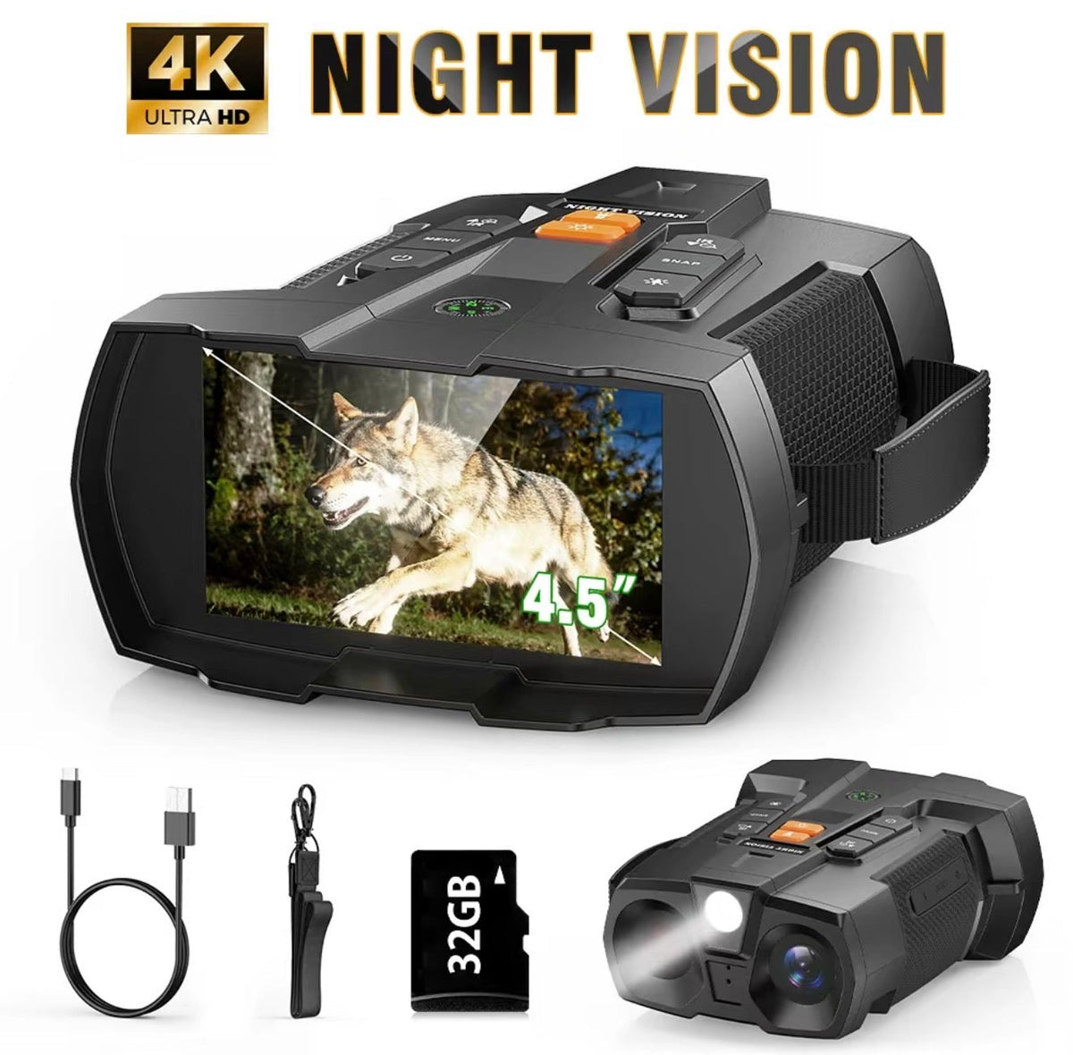 NightScope 4K Night Vision Binoculars | 10X Digital Zoom