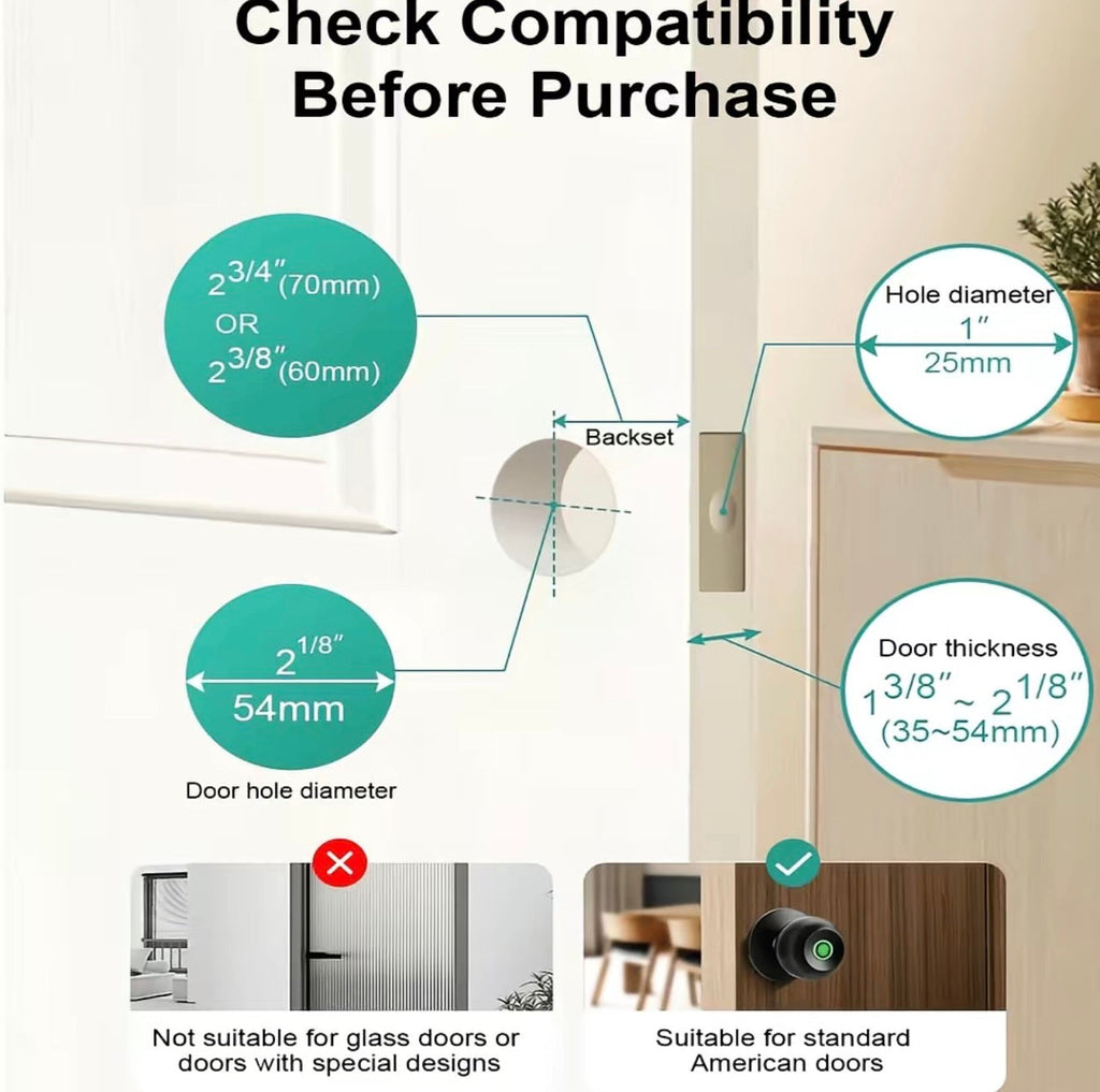 BioSecure Fingerprint Smart Door Lock | App Control & Backup Keys