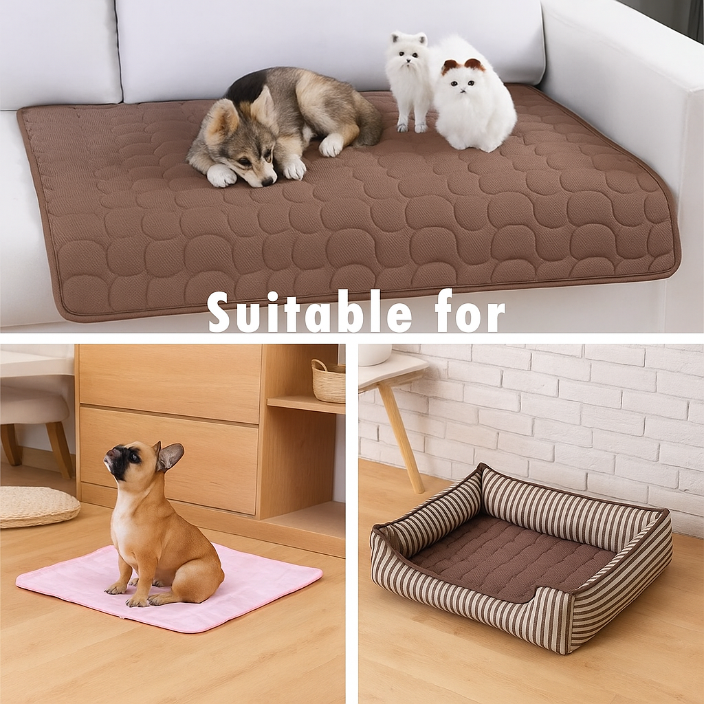 Dog mats and beds for various pets in different settings