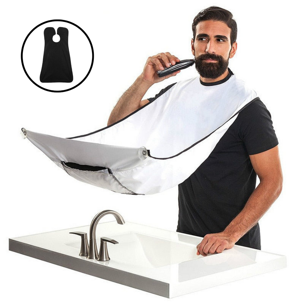 Front view of male shaving apron showing full coverage design