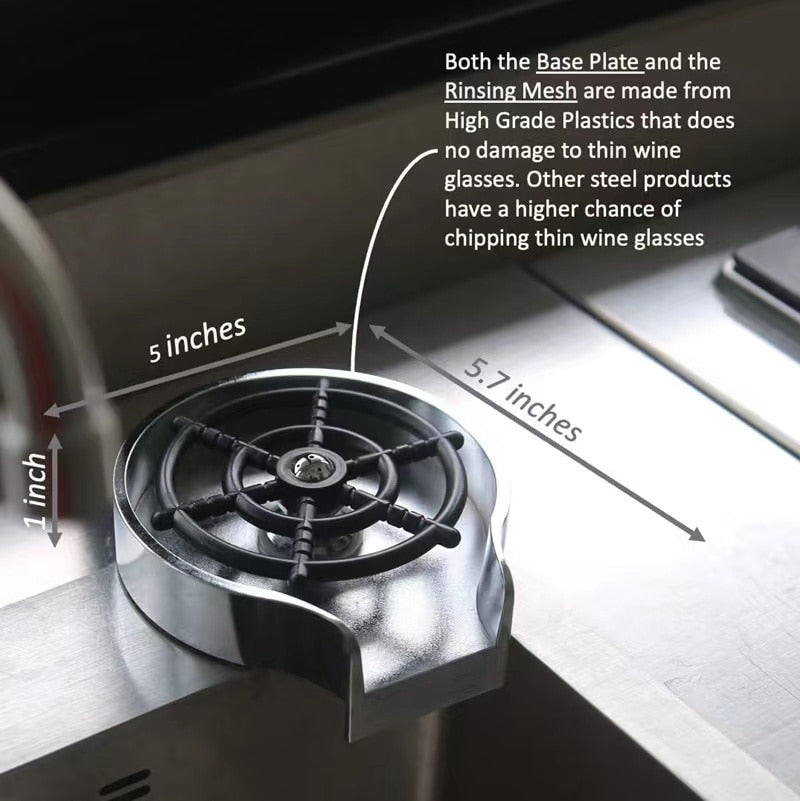 Glass rinser faucet attachment