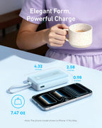 Anker Zolo Power Bank (10K, 30W) with a 5.4-inch (13.7 cm) built-in USB-C cable