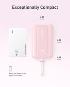 Anker Zolo Power Bank (10K, 30W) with a 5.4-inch (13.7 cm) built-in USB-C cable
