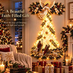 Christmas，Bethlehem Star of Faith, Lighted Nativity Wall Decor,Glowing Christmas Hanging Ornament, LED Lights for Indoor Gift