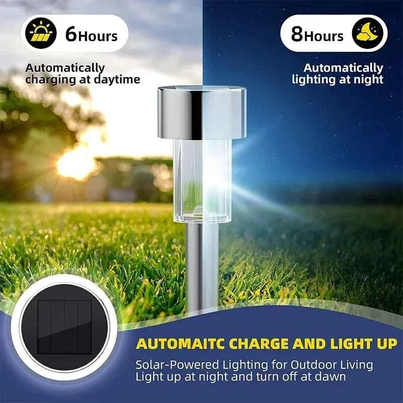 Solar Pathway Lights, 10-Pack | Outdoor Garden Stake Lanterns