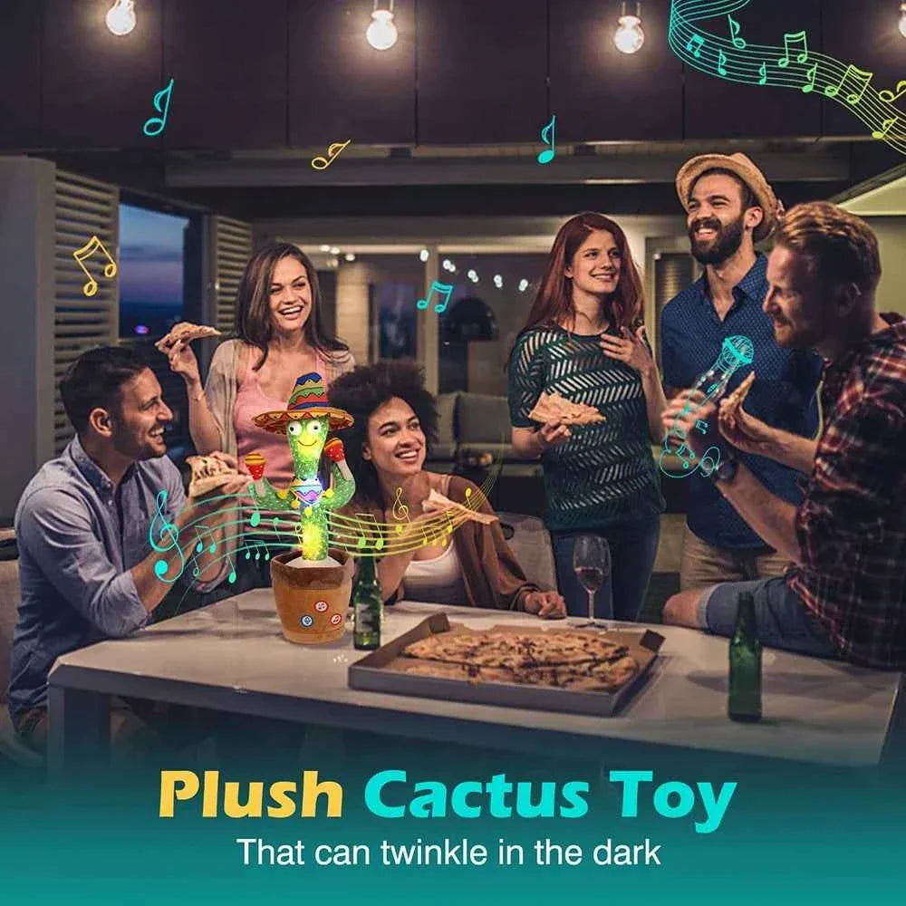 Talking Dancing Cactus Toy | Voice Repeat, Music & LED Lights