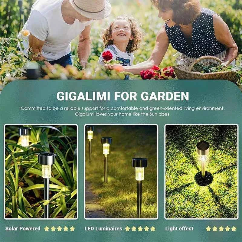 Solar Pathway Lights, 10-Pack | Outdoor Garden Stake Lanterns