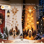 Christmas，Bethlehem Star of Faith, Lighted Nativity Wall Decor,Glowing Christmas Hanging Ornament, LED Lights for Indoor Gift