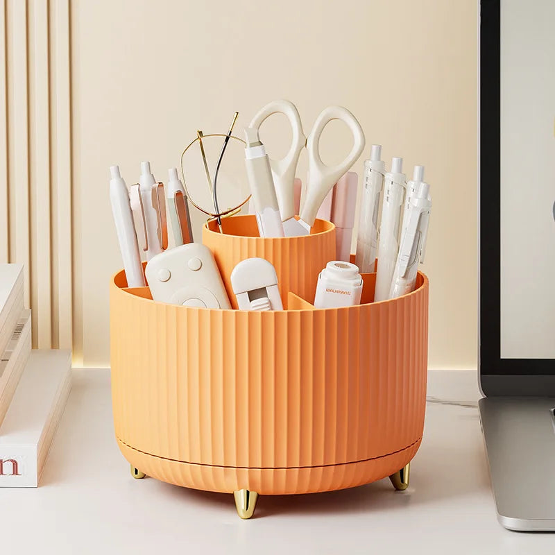 360° Rotating Makeup Organizer with 5 Compartments
