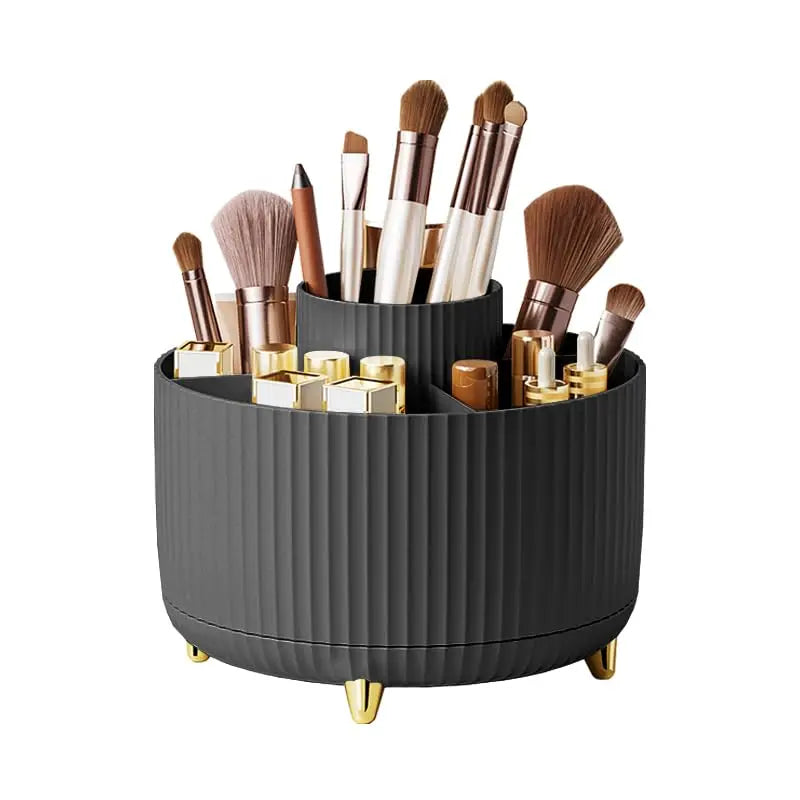 360° Rotating Makeup Organizer with 5 Compartments