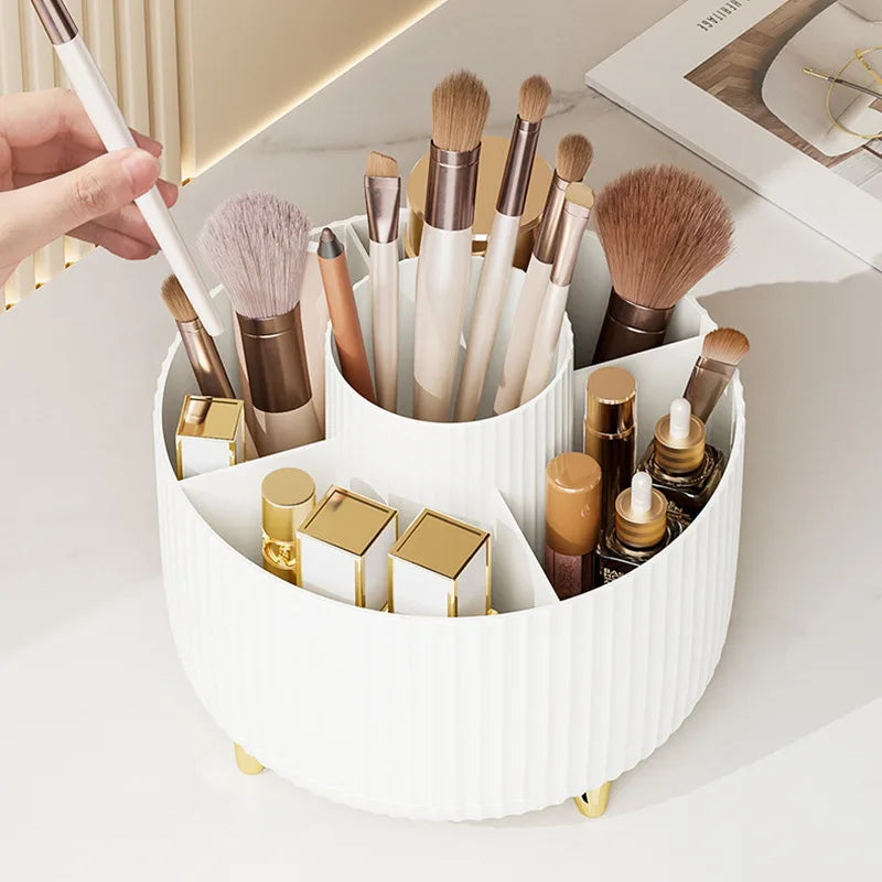 360° Rotating Makeup Organizer with 5 Compartments