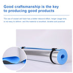 Roll of closed-cell foam with text about its qualities on a white background