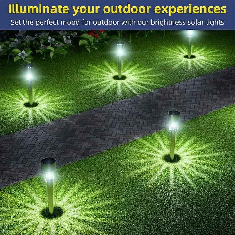 Solar Pathway Lights, 10-Pack | Outdoor Garden Stake Lanterns