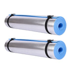 Two rolls of reflective insulation material with blue edges on a white background