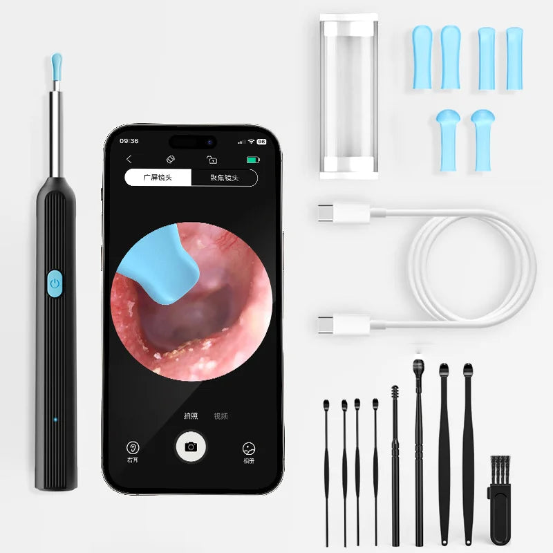 Illuminated Ear Cleaning Kit – Reusable Home Earwax Remover Tool with LED Light, Safe-Tip Scoop & Case for Gentle Ear Care