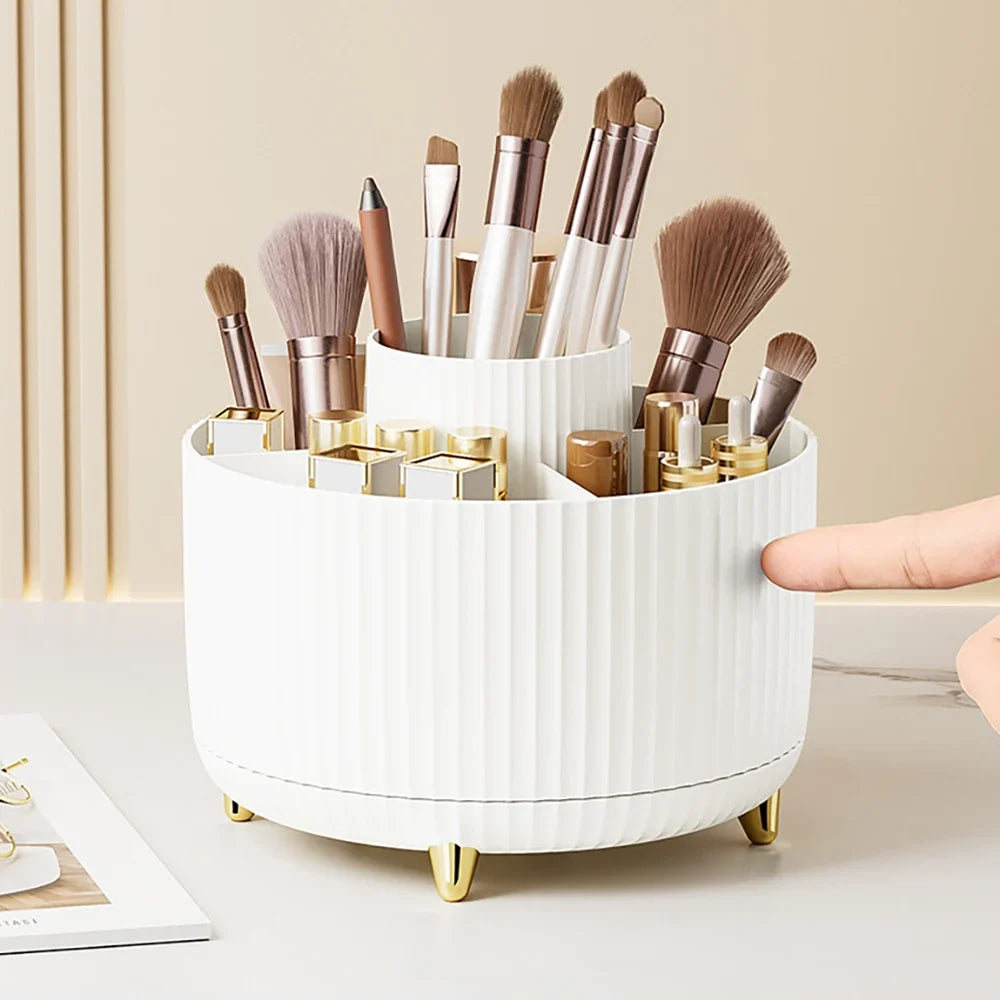 360° Rotating Makeup Organizer with 5 Compartments