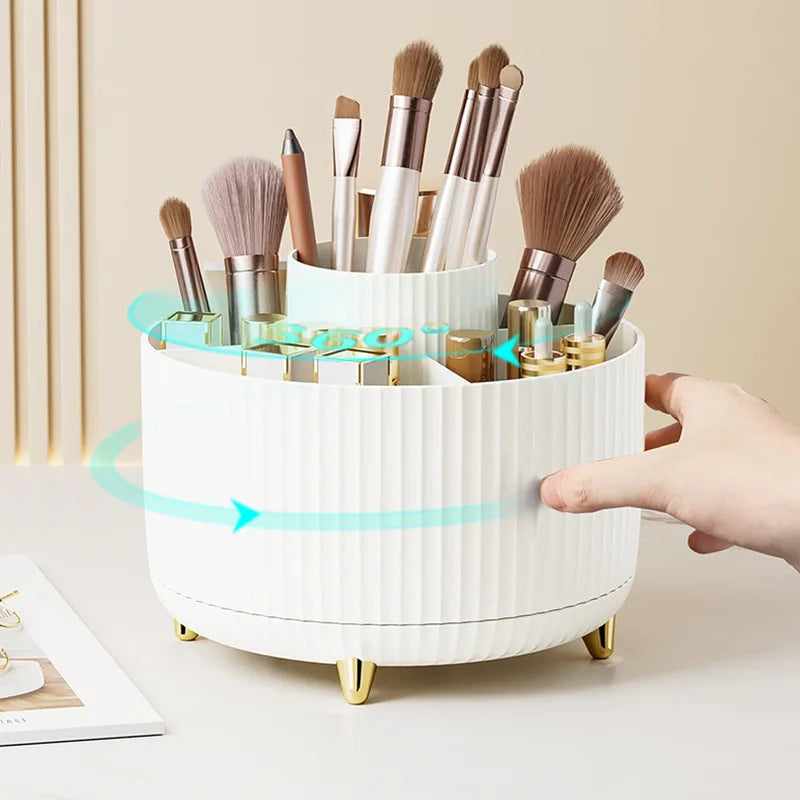 360° Rotating Makeup Organizer with 5 Compartments